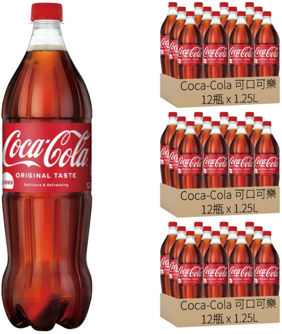 Coca-Cola 可口可樂, 1.25L, 36瓶