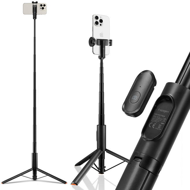 슈피겐 원터치 삼각대 셀카봉 145cm, 블랙, 1개, S541W