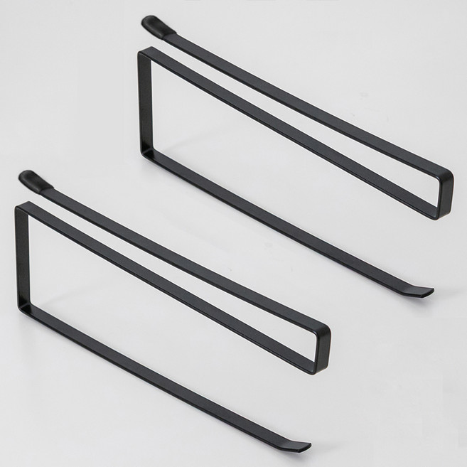 깨비다 클립형 키친타올 걸이, 블랙, 2개