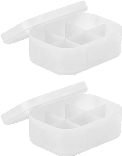 벨로나이트 뚜껑있는 플라스틱 멀티 수납함 소형, 화이트, 2개