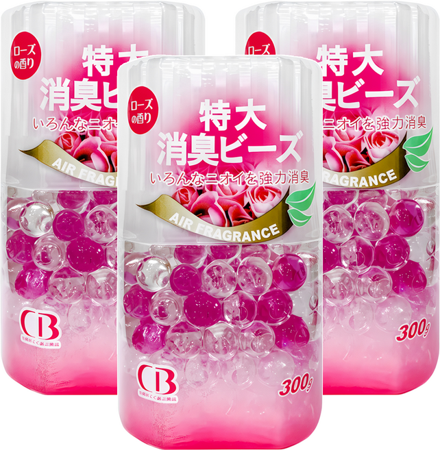 EMO 特大型消臭珠 玫瑰香, 300g, 3罐