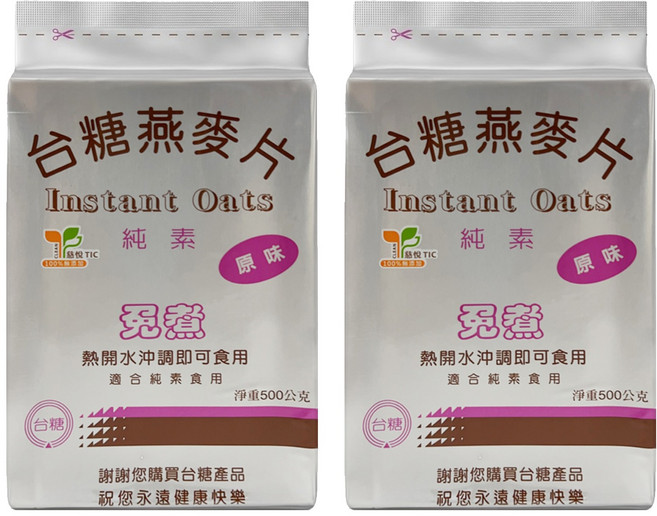 台糖 燕麥片, 500g, 2包