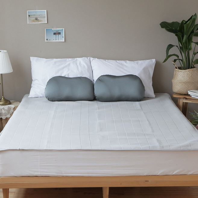 리브맘 달콤 냉감 양면 쿨 매쉬매트 단품, 라이트그레이, 쿨매트