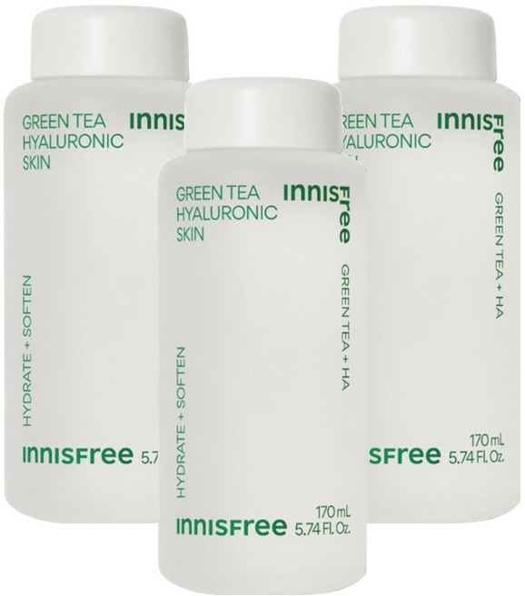 [비건뷰티] 이니스프리 그린티 히알루론산 스킨, 170ml, 3개