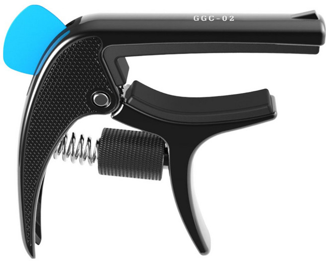 마이티킹 미세 압력 조절 멀티 기타 카포 + 피크 세트 블랙 GGC02, 1세트