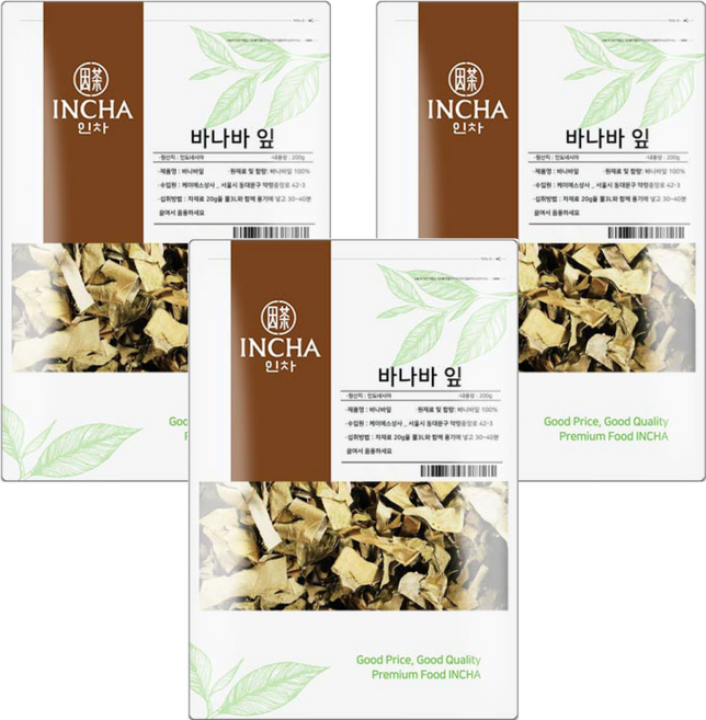 인차 바나바잎차, 200g, 1개입, 3개