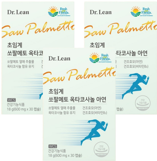 닥터린 초임계 쏘팔메토 옥타코사놀 아연 18g, 30정, 3개