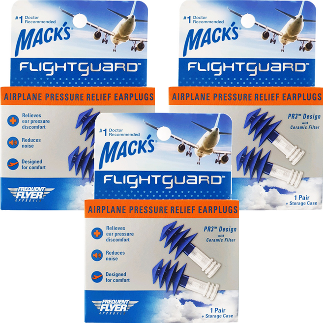 Macks 플라이트가드 항공귀마개 2p, 3개, 2개입