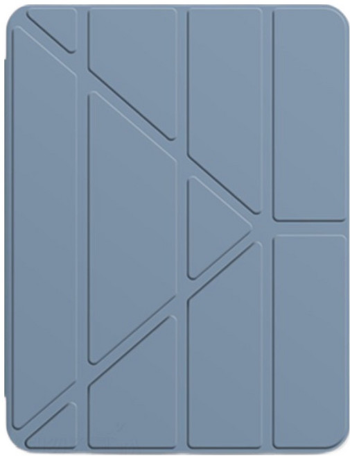 vXTRA 飛創 Y折變形立架四角氣囊平板皮套 筆槽版 + 玻璃貼套組, 1套, 淺灰紫