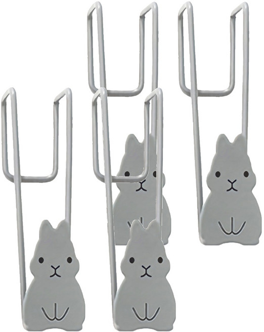 USAGI 門掛式塑膠袋掛勾 2個, 兔子 顏色隨機, 2組