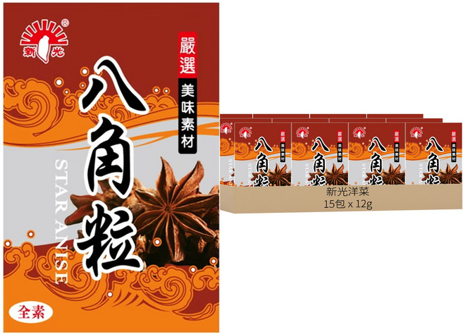 新光洋菜 大紅八角粒, 15包, 12g