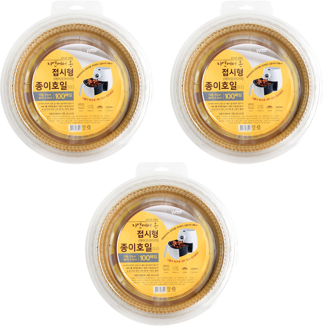 월리스 자연에서 온 종이호일 접시형, 100개입, 3개