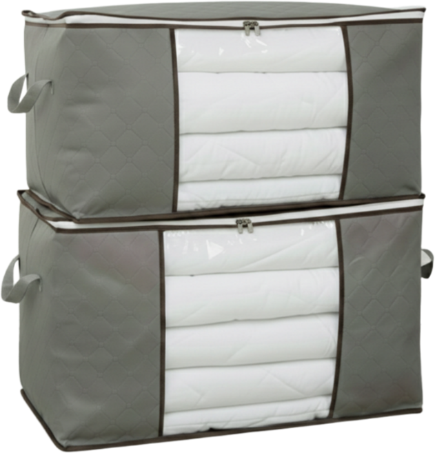 틸하우스 패브릭 이불 보관함 60L, 그레이, 2개