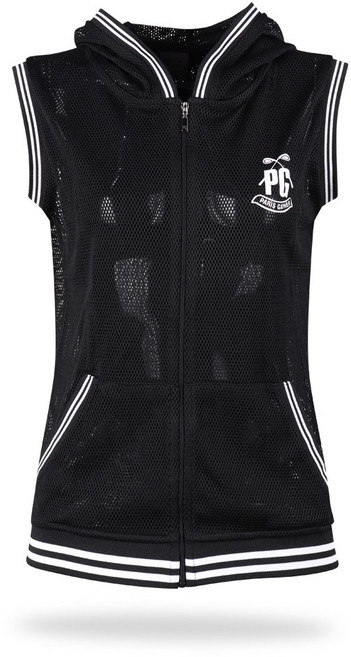 럭스골프 PG골프클럽 여성용 풀집업 메쉬 후드 베스트 조끼 JB4S512W