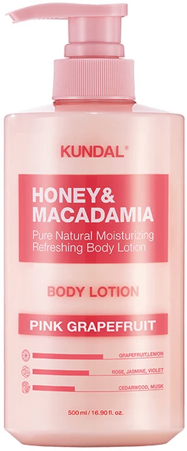 쿤달 허니 앤 마카다미아 퓨어 바디로션 핑크그레이프프룻향, 500ml, 1개 - 쿠팡