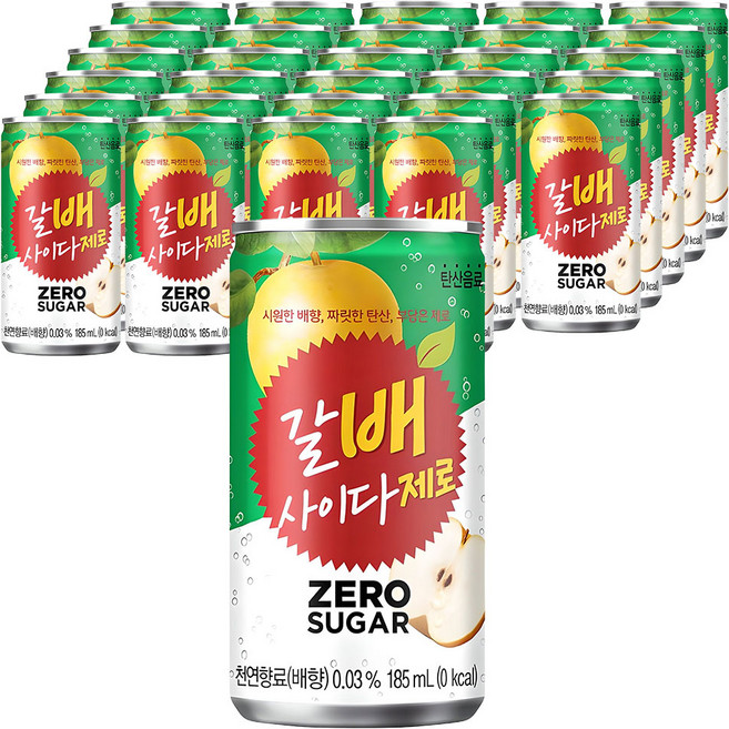 해태htb 갈배사이다 제로, 185ml, 60개