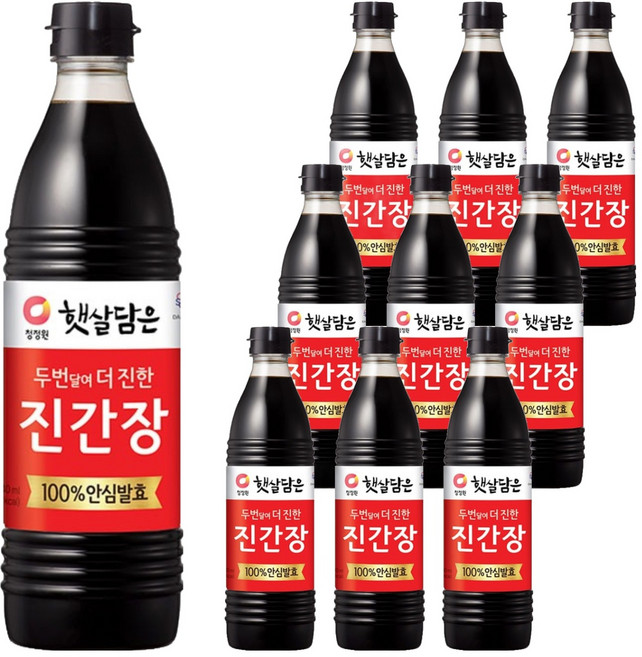 대상 청정원 햇살담은 두번 달여 더 진한 진간장, 840ml, 10개