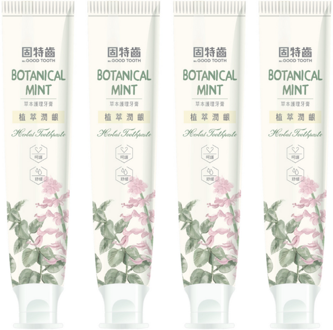 Mr.GOOD TOOTH 固特齒 植萃潤齦草本護理牙膏 左手香, 125g, 4條