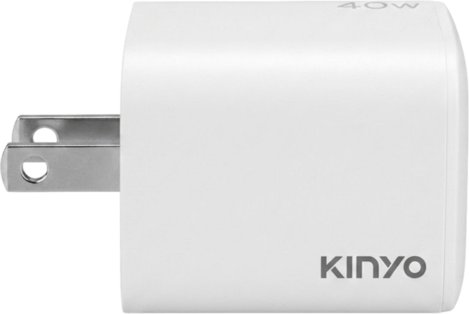 Kinyo 氮化鎵雙孔充電器 40W, 白色, 1個