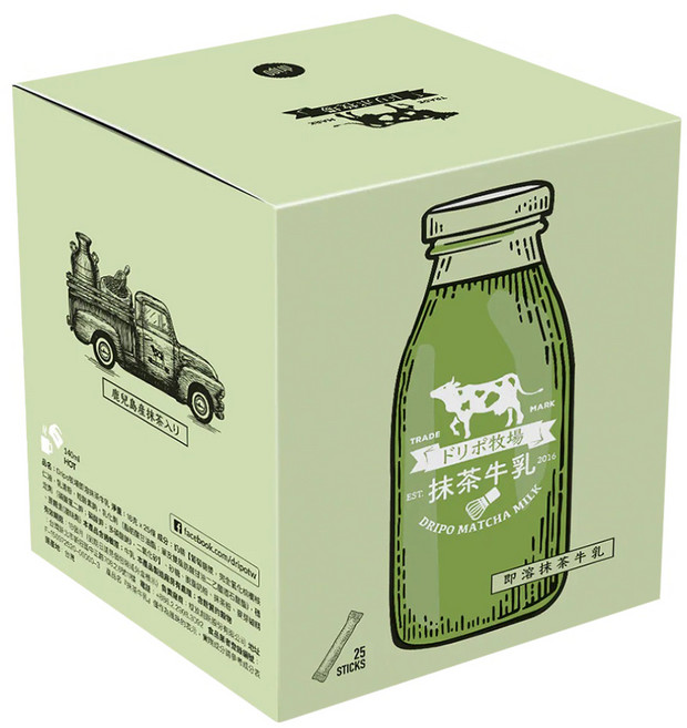 dripo 即溶抹茶牛乳, 16g, 25包, 1盒