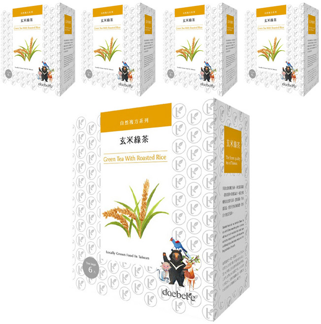 daebete 茶米茶 自然複方 玄米綠茶茶包, 3g, 6包, 5盒