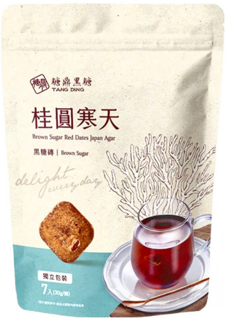 糖鼎 黑糖桂圓寒天, 30g, 7顆, 1包