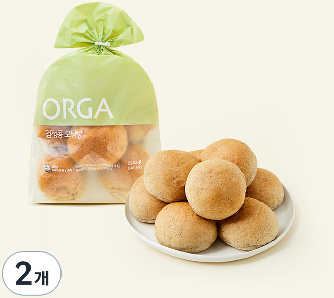 올가홀푸드 검정콩 모닝빵, 208g, 2개