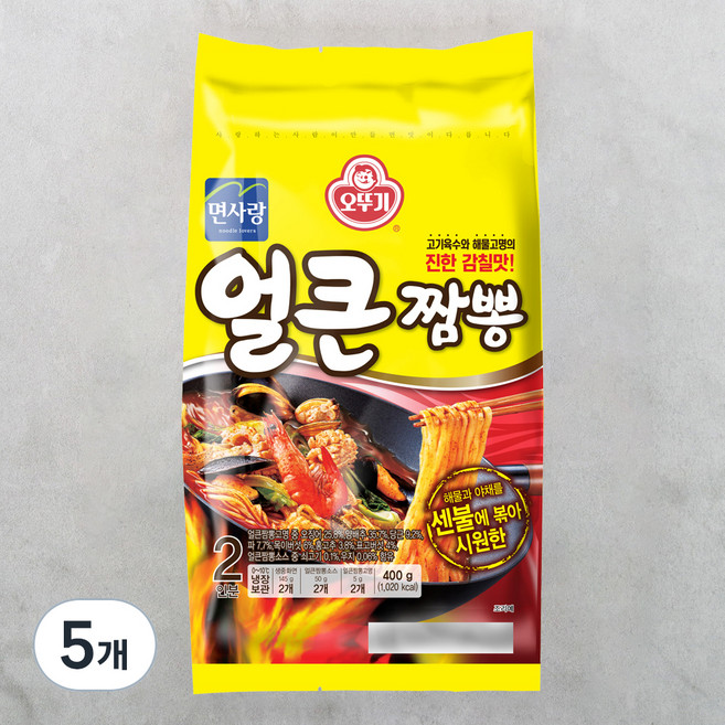 오뚜기 면사랑 얼큰 짬뽕 2인분, 400g, 5개
