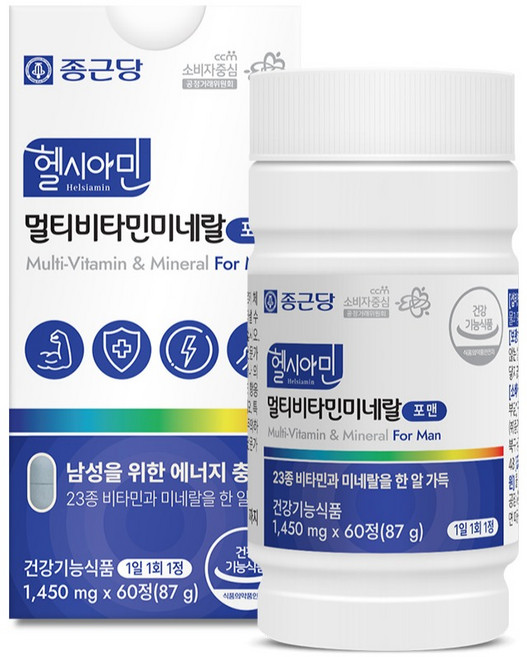 종근당 헬시아민 멀티비타민미네랄 포맨, 60정, 1개