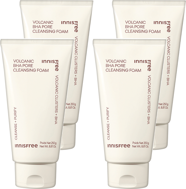 INNISFREE 台灣公司貨 火山泥毛孔調理洗面乳, 250g, 4條