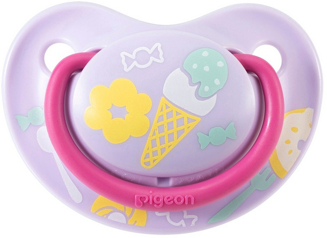 pigeon 貝親 繽紛系列 安撫奶嘴, M(3~6個月), 下午茶 紫色, 1個