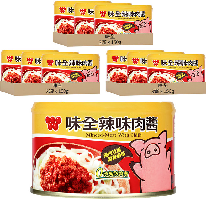 味全 辣味肉醬, 150g, 9罐