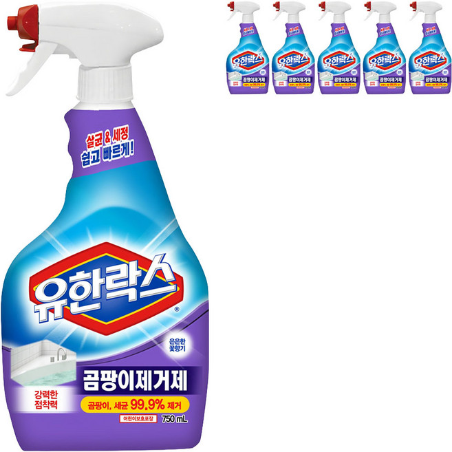 유한락스 곰팡이제거제, 750ml, 6개