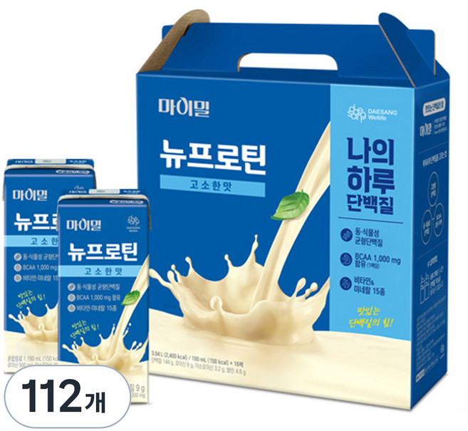 마이밀 정품 뉴프로틴 고소한맛, 190ml, 112개