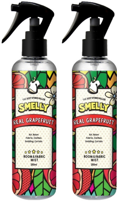 스멜리 룸앤패브릭 섬유탈취제 리얼 그레이프프룻, 250ml, 2개
