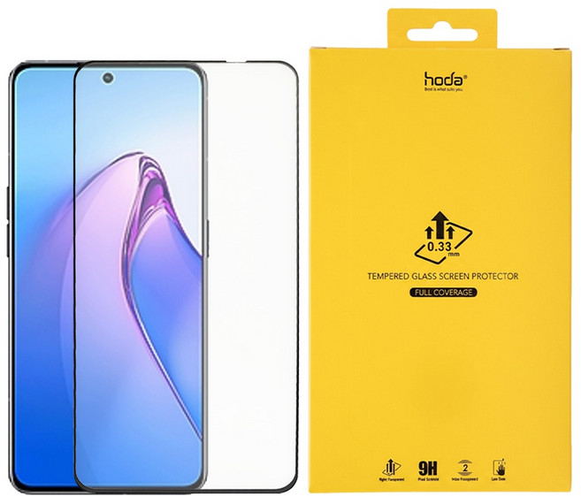 HODA 好貼 手機 2.5D滿版 玻璃保護貼 OPPO Reno8 Pro 0.33mm 9H 防指紋 黑色 1個
