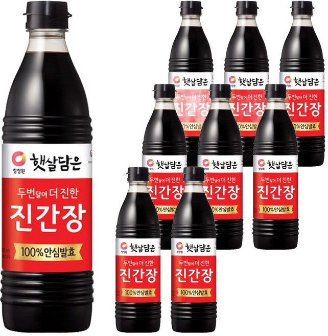 대상 청정원 햇살담은 두번 달여 더 진한 진간장, 840ml, 9개