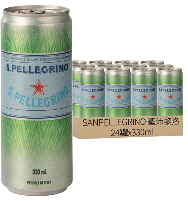 SANPELLEGRINO 聖沛黎洛 天然氣泡礦泉水, 24罐, 330ml