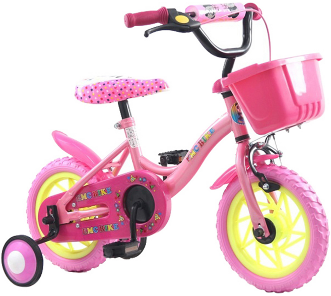 E-M-C 小飛俠兒童腳踏車 + 前籃, 粉紅色, 84cm, 1個