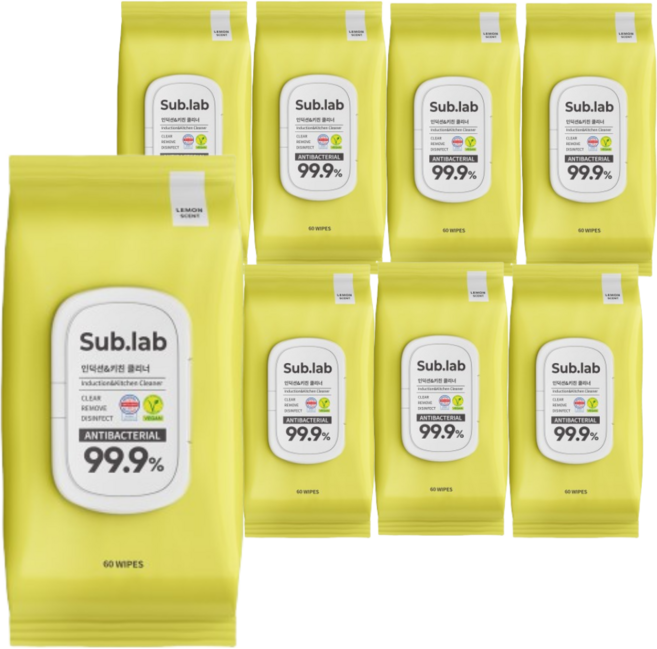 서브랩 인덕션 & 키친클리너 60매, 8개
