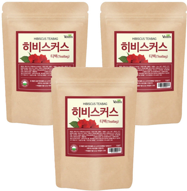 VOTEM 히비스커스 삼각티백, 1.2g, 50개입, 3개