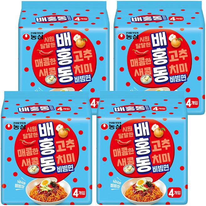 농심 배홍동 비빔면 137g, 16개