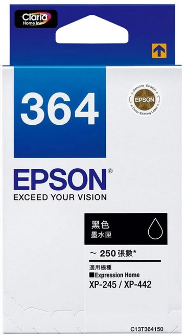 EPSON NO.364 原廠墨水匣 T364150, 黑色, 1個