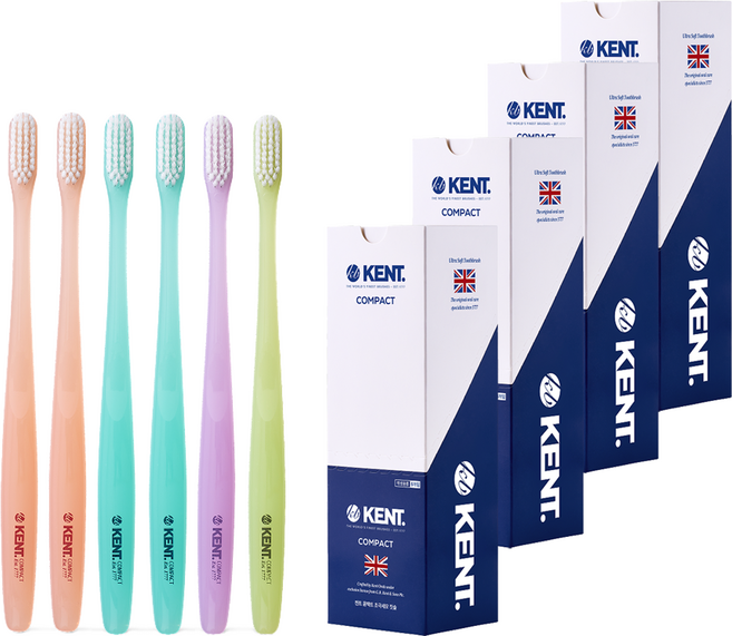 켄트 오리지날 콤팩트 초극세모 칫솔, 6개입, 4세트