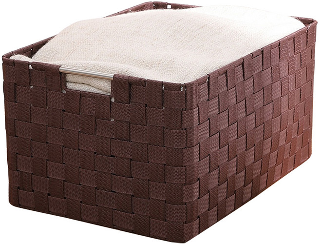 米禾 簡約質感收納籃, 可可色, 1個