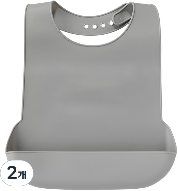 로시테라 실리콘 성인용 턱받이, L 그레이, 2개