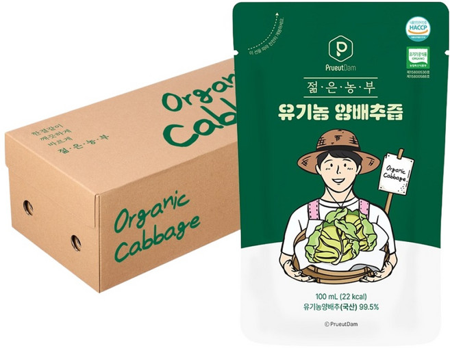 푸릇담 유기농 젊은농부 양배추즙, 100ml, 30개