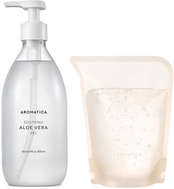 아로마티카 수딩 알로에 베라 젤 + 리필, 500ml, 1개