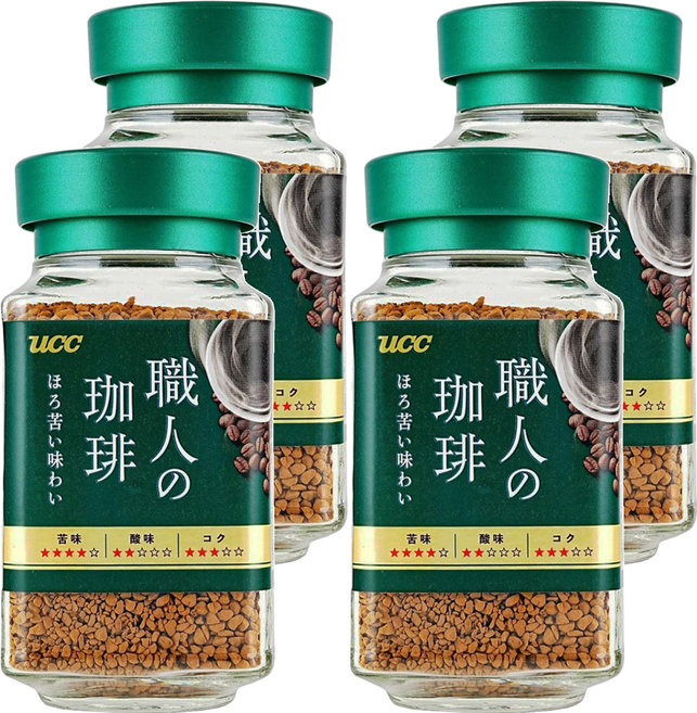 ucc 職人的珈琲 職人苦味即溶咖啡, 90g, 1入, 4瓶