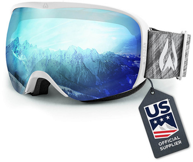 와일드혼 크리스토 스키 스노우보드 고글, 아틱화이트 아이스블루, 1개